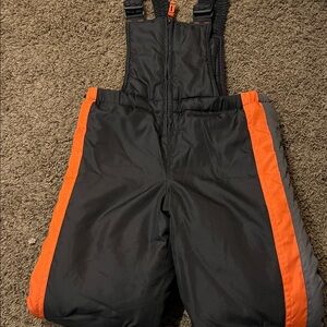 Pacific Trails Kids Black and Orange Snow Bib